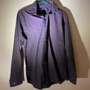 Express Red Button Up (Slim Fit, Subtle Pattern)